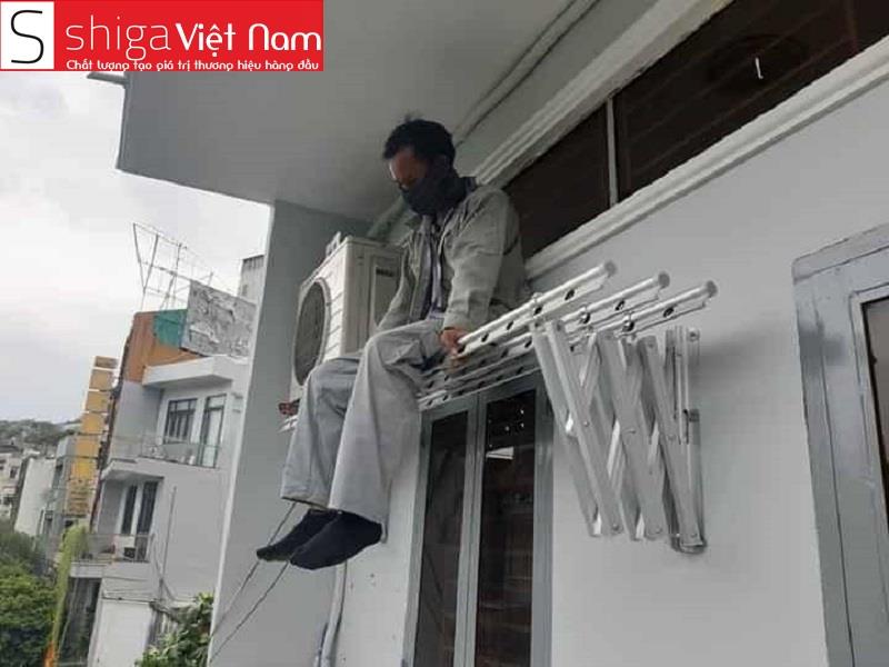 Hướng dẫn lắp đặt giàn phơi thông minh xếp ngang gắn tường