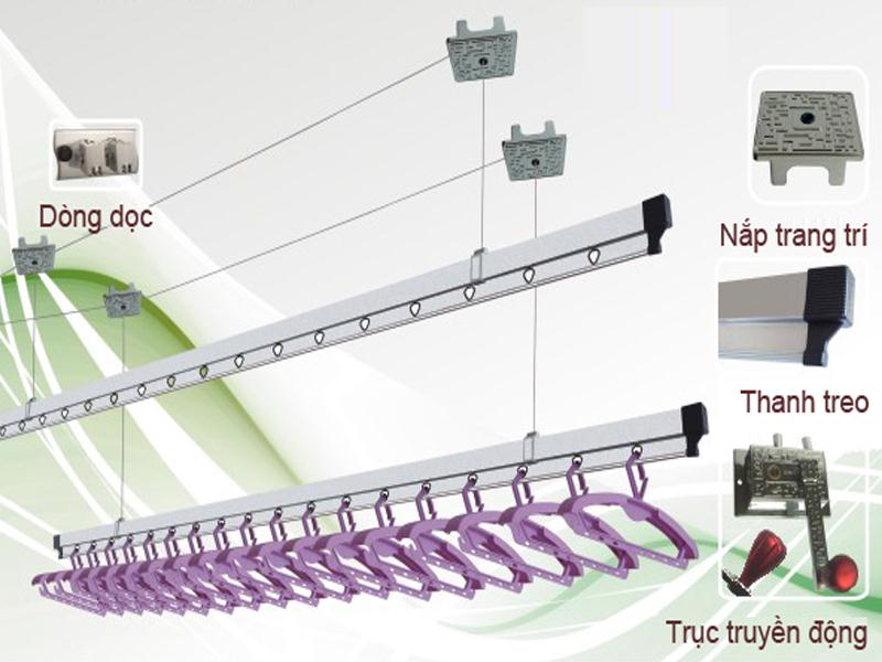 Không gian thoáng mát nhờ giàn phơi đồ thông minh